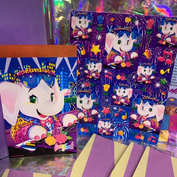 lisa frank ELEPHANT JOHN full set stationery &++ - Picture 3 of 6